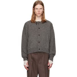 TONYWACK TONYWACK Gray Shetland Wool Raw Cardigan