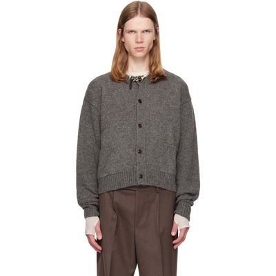 TONYWACK TONYWACK Gray Shetland Wool Raw Cardigan