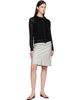 TONYWACK TONYWACK Gray Silk Stripes Midi Skirt - 4