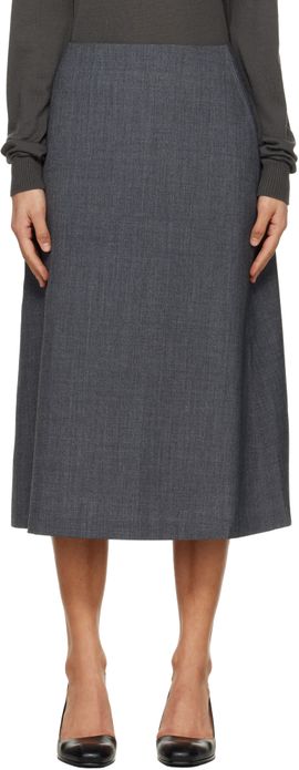 TONYWACK TONYWACK Gray Wool Midi Skirt