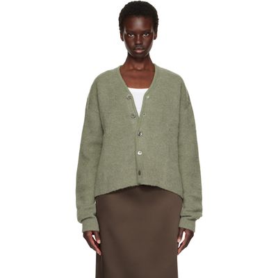 TONYWACK TONYWACK Greem Brushed Mohair V-neck Cardigan