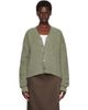TONYWACK TONYWACK Green Brushed Mohair V-neck Cardigan - 1