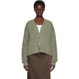 TONYWACK TONYWACK Green Brushed Mohair V-neck Cardigan