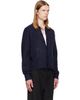 TONYWACK TONYWACK Navy Brushed Wool Crew-Neck Cardigan - 2