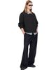 TONYWACK TONYWACK Navy Pinstriped Wool Belted Trousers - 4