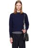 TONYWACK TONYWACK Navy Wool & Silk Layered Sweater - 1