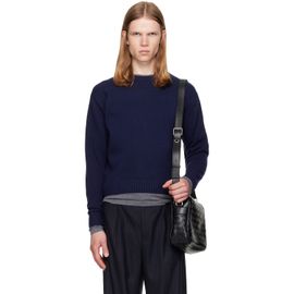 TONYWACK TONYWACK Navy Wool & Silk Layered Sweater