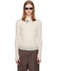 TONYWACK TONYWACK Off-White Sheer Wool Ribbed Knit Sweater - 1