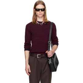 TONYWACK TONYWACK Red & Navy Merino Wool Essential Stripe Sweater