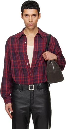 TONYWACK TONYWACK Red Washed Cotton Blend Check Shirt