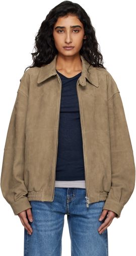 TONYWACK TONYWACK Tan Goat Suede Relaxed Bomber Jacket