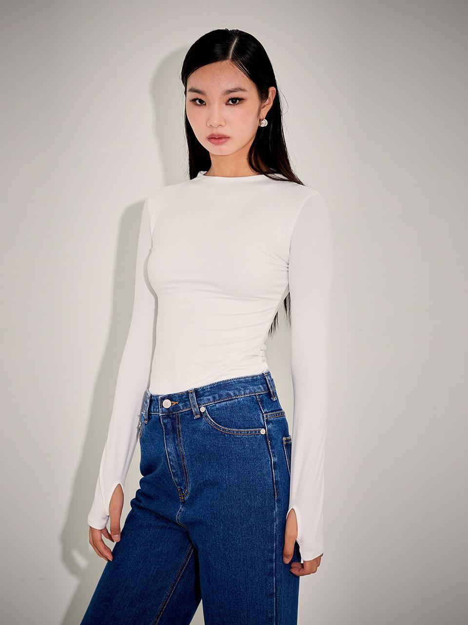 TOPGIRL BUTTERY SOFT LONG SLEEVE TOP-SIGNATURE_T226TP135(W