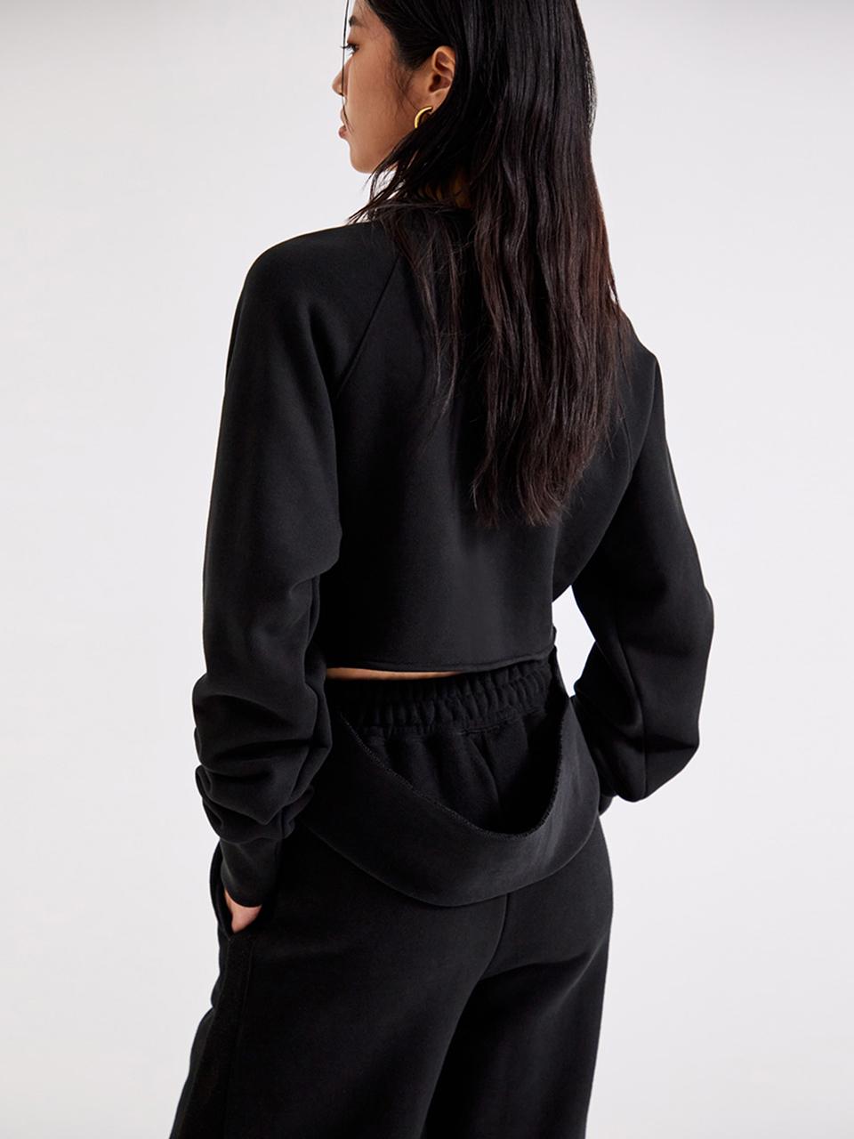 TOPGIRL CUTOUT BACK SWEATSHIRT_T226TP127(BK)