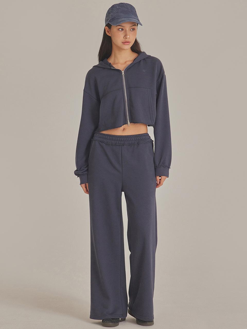 TOPGIRL Cutting Edge Cropped Distressed Zip-up Hoodie Pants Set (T423OT804)