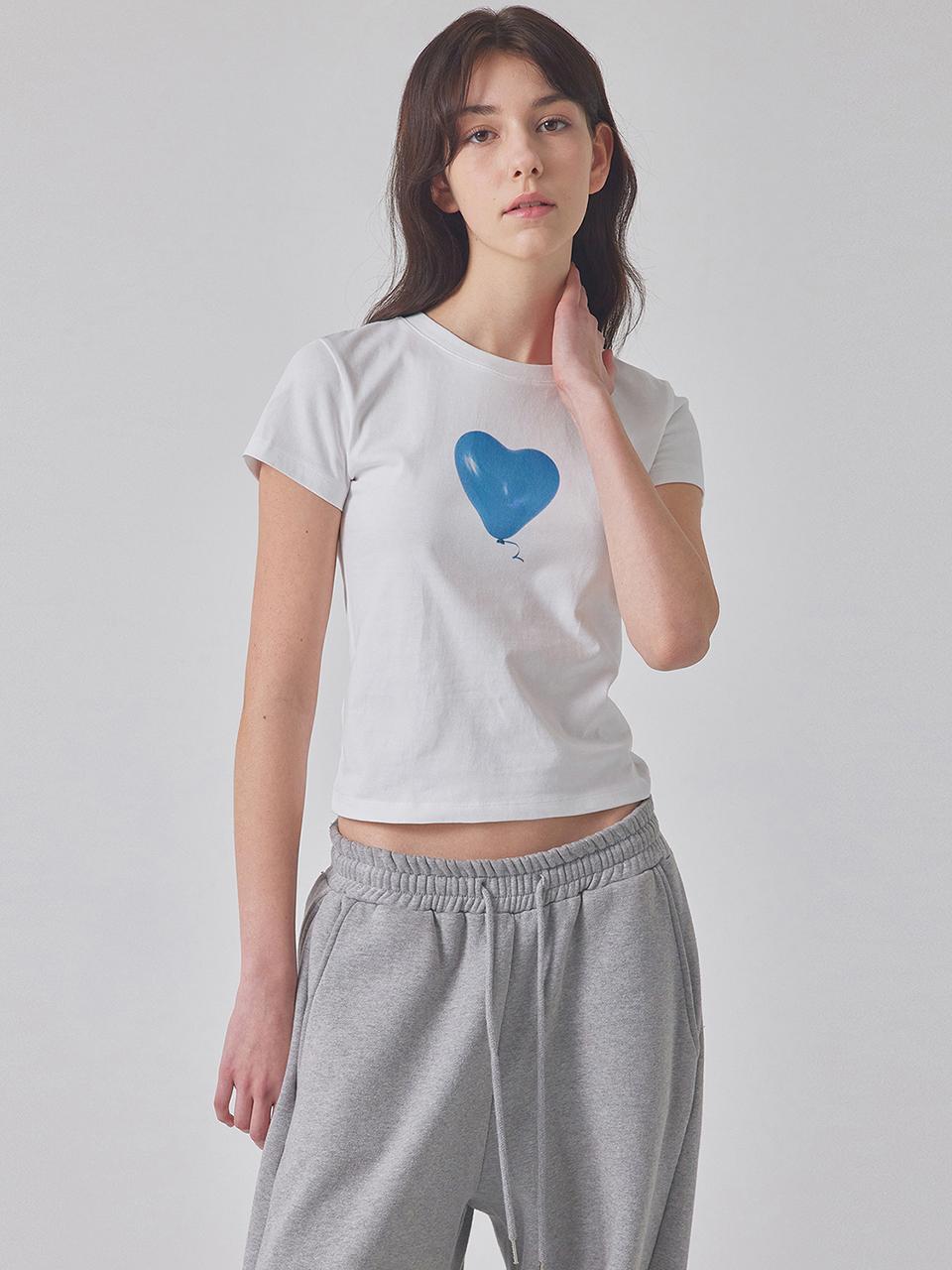 TOPGIRL HEART-SHAPED BALOON-PRINTED T-SHIRT_T416TP103(WH)
