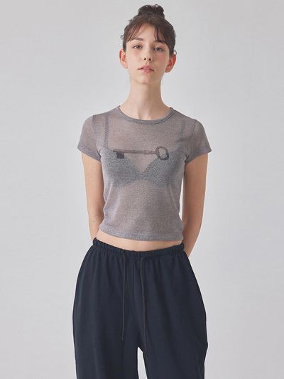 TOPGIRL KEY PRINTED MESH T-SHIRT_T416TP100(GY)