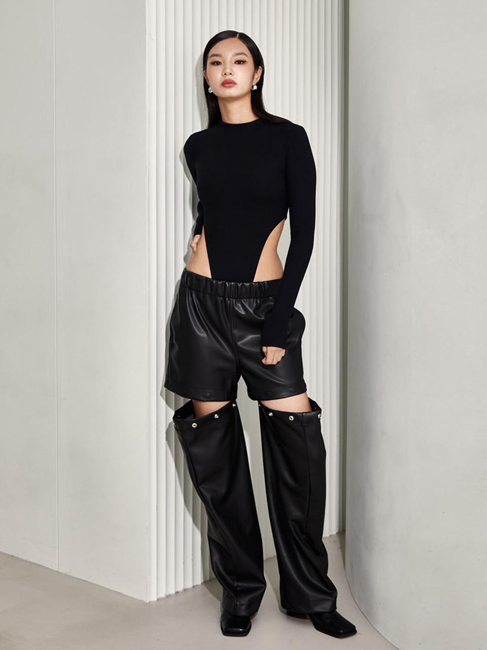TOPGIRL MULTIPLE WAY SNAP BUTTON PANTS_T226BT701(BK)