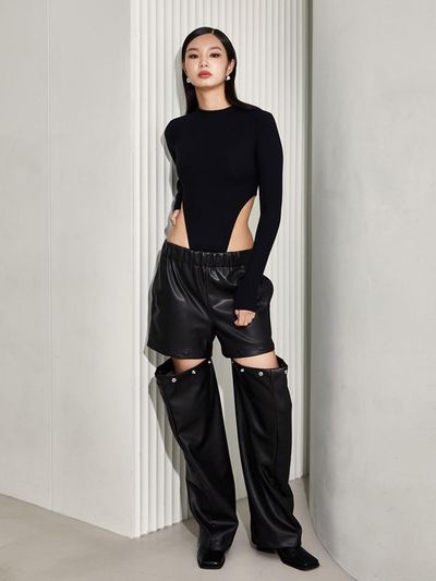 TOPGIRL MULTIPLE WAY SNAP BUTTON PANTS_T226BT701(BK)