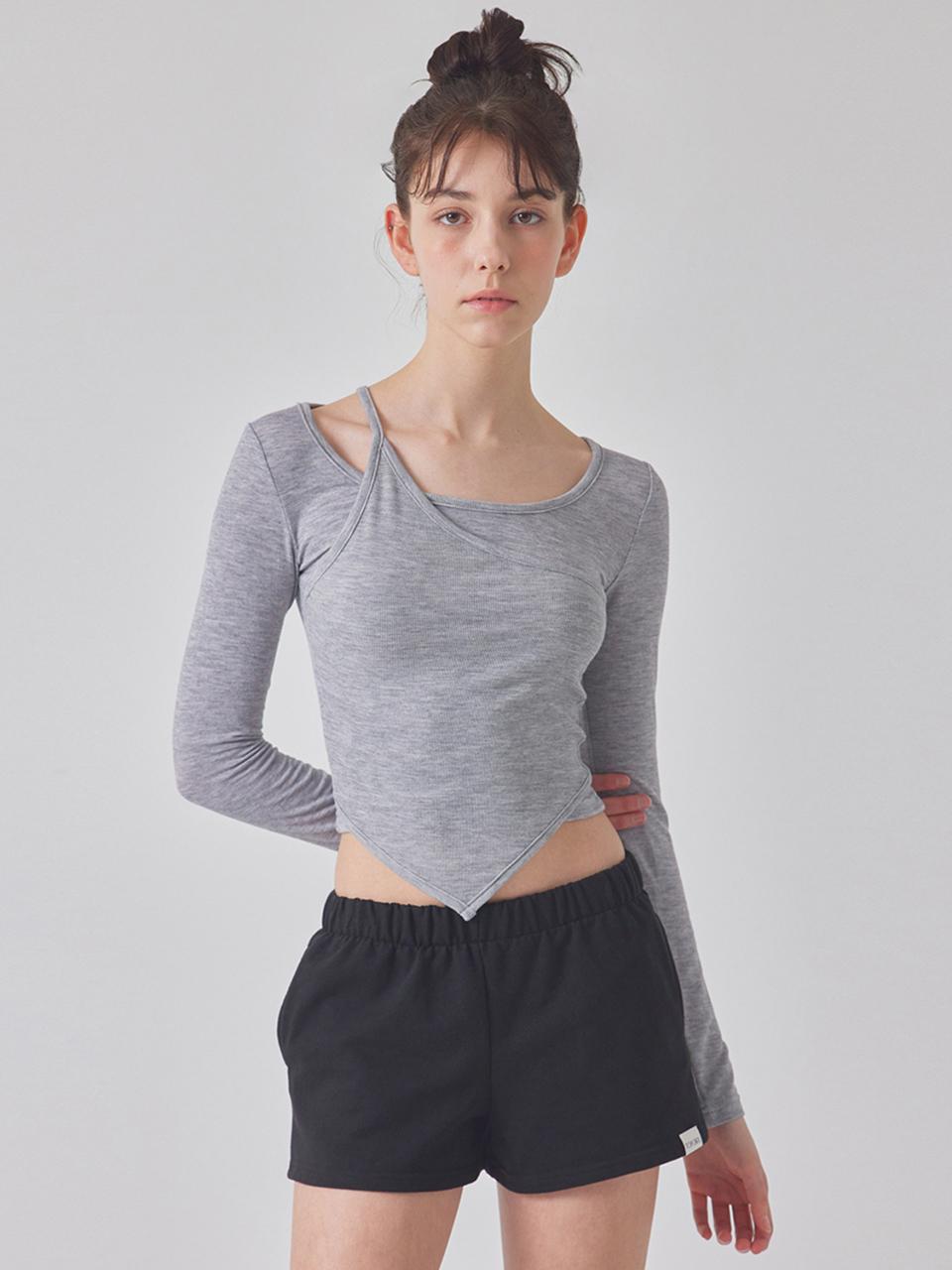 TOPGIRL POINTY SLEEVELESS LAYERED TOP_T416TP137(MG)