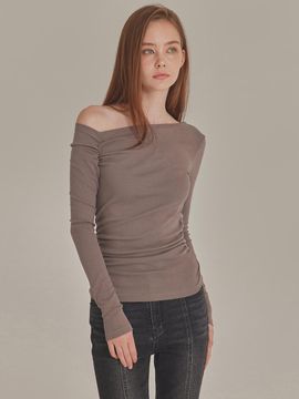 TOPGIRL Shirred One-Shoulder Cotton-Modal Tunic Top (T426TP117)