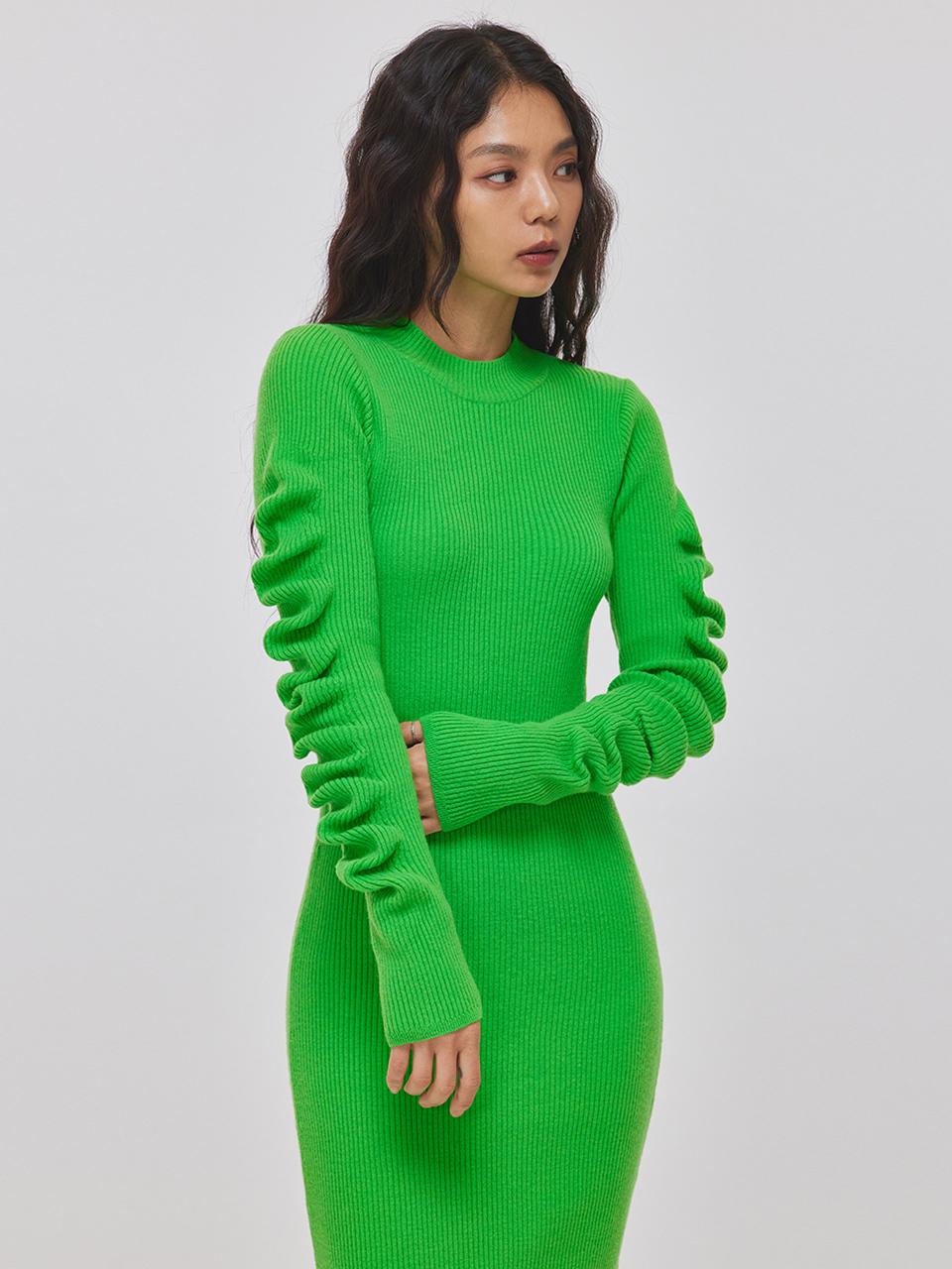 TOPGIRL SIGNATURE WAVY SLEEVE LONG DRESS _T226DS503(AG)