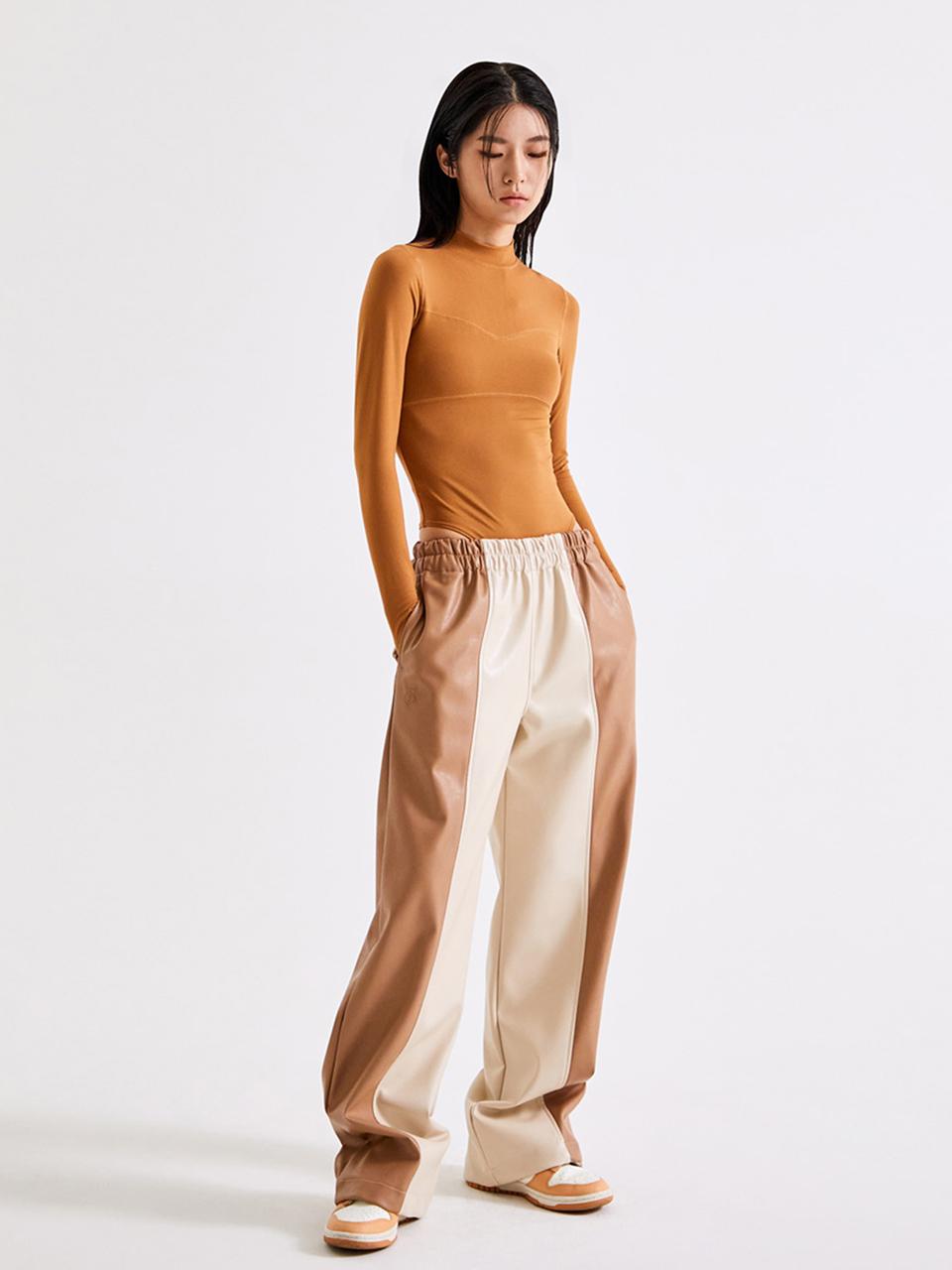 TOPGIRL STAY READY FAUX LEATHER CONTRAST PANTS