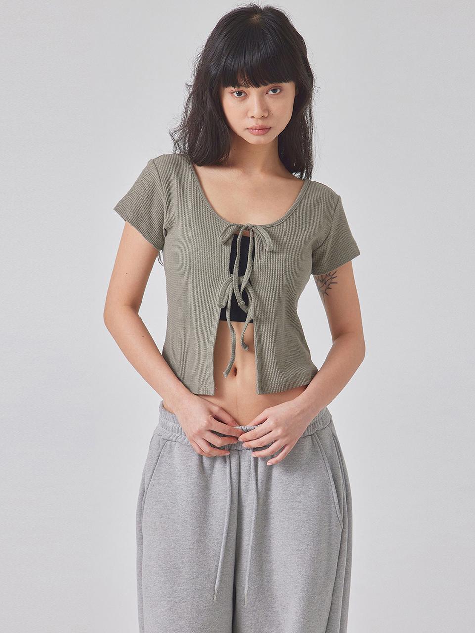 TOPGIRL TWO-WAY WAFFLE CARDIGAN_T416OT801(KK)