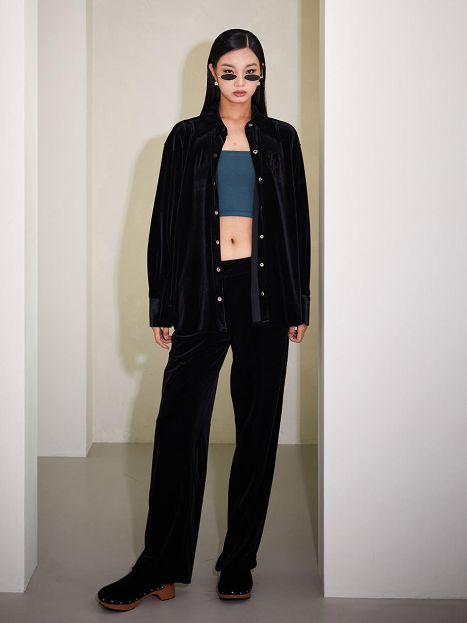 TOPGIRL VELVET PANTS_T226BT704(BK)