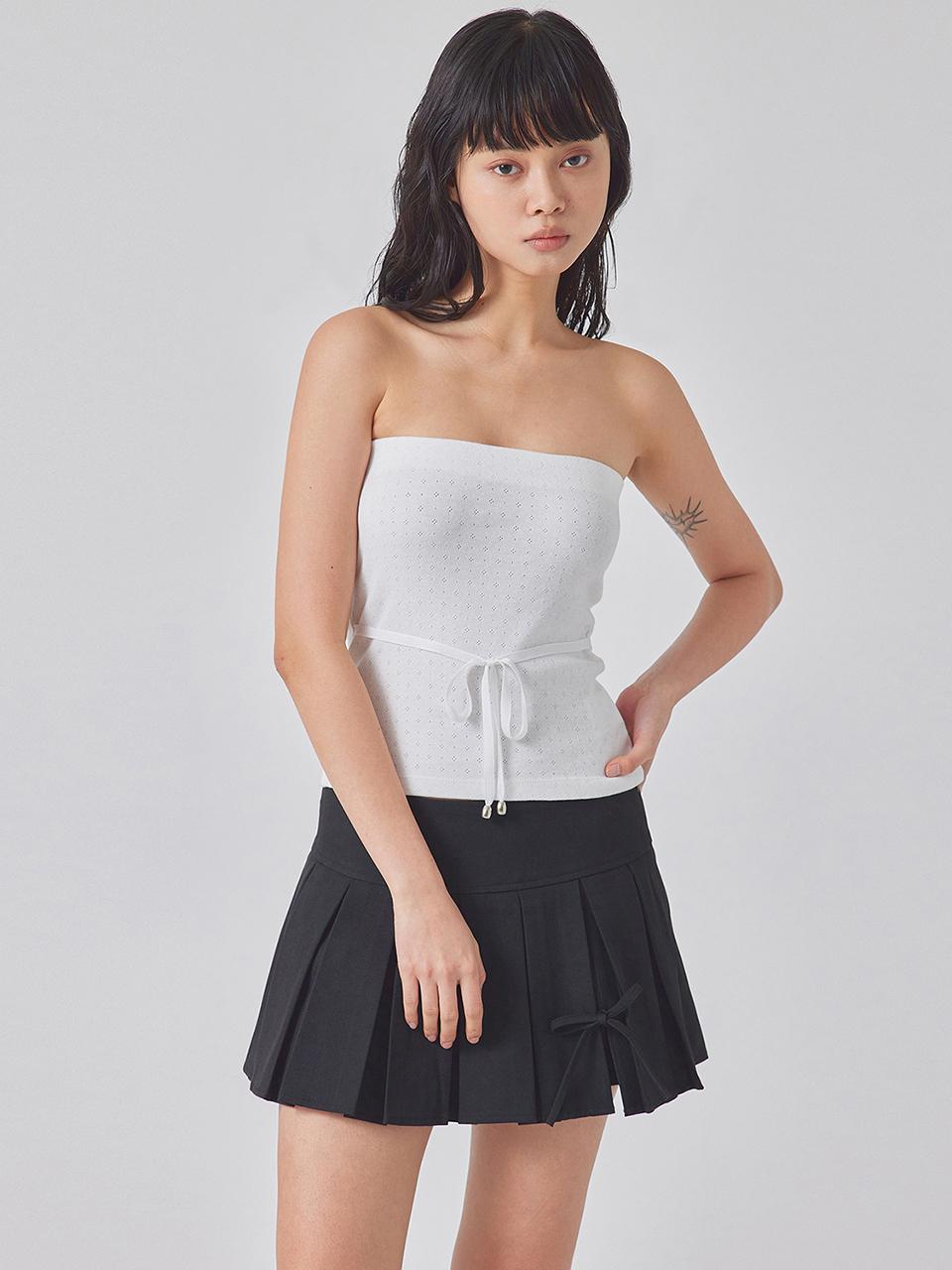 TOPGIRL WAIST STRAP PUNCHED TUBE TOP_T416TP124(IV)