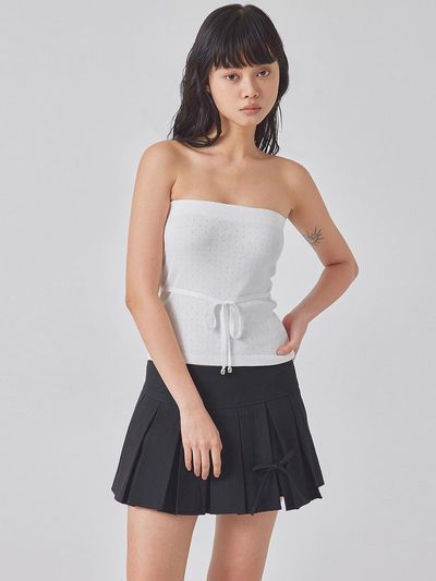 TOPGIRL WAIST STRAP PUNCHED TUBE TOP_T416TP124(IV)