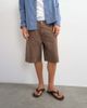 Topman Topman baggy fit carpenter shorts in washed brown - 2