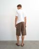 Topman Topman baggy fit carpenter shorts in washed brown - 4