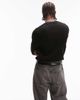 Topman Topman brushed knitted crew neck sweater in black - 2