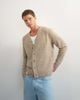 Topman Topman classic fit brushed knit cardigan in oatmeal-Brown - 4