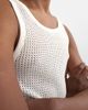 Topman Topman classic fit crochet tank top in ecru-White - 2