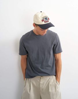 Topman Topman classic fit distressed raw hem t-shirt in charcoal-Gray