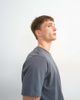 Topman Topman classic fit distressed raw hem t-shirt in charcoal-Gray - 3