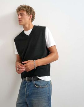 Topman Topman classic fit fine knit tank in black