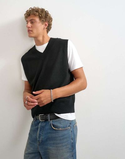 Topman Topman classic fit fine knit tank in black