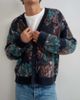 Topman Topman classic fit fluffy floral cardigan in navy - 2