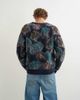 Topman Topman classic fit fluffy floral cardigan in navy - 3