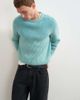 Topman Topman classic fit plaited fisherman knit sweater in teal-Green - 1