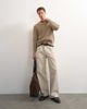 Topman Topman classic fit plated fisherman knit sweater in oatmeal-Brown - 1