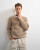 Topman Topman classic fit plated fisherman knit sweater in oatmeal-Brown - 2
