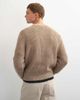 Topman Topman classic fit plated fisherman knit sweater in oatmeal-Brown - 3