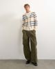 Topman Topman classic fit sheer knit cardigan with check in ecru-White - 2