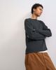 Topman Topman cropped fit long sleeve heavyweight waffle T-shirt in washed black - 1