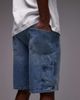 Topman Topman denim carpenter shorts in light wash blue - 2