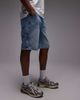 Topman Topman denim carpenter shorts in light wash blue - 3