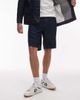 Topman Topman denim straight leg jorts in raw-Navy - 4
